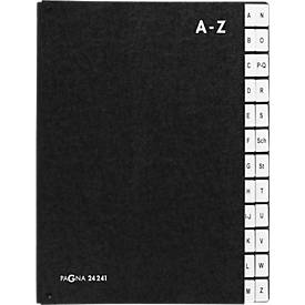 Pultordner PAGNA, für DIN A4, alphabetisch, 24 Fächer, Manilakarton, schwarz