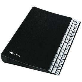 Pultordner PAGNA, für DIN A4, kalendarisch, 44 Fächer, Manilakarton, schwarz