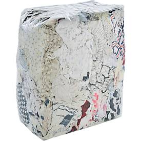 Putzlappen, in Trikot-Qualität, zugfest, Recycling-Baumwolle, weiß-grau, 10 kg