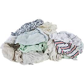 Putzlappen, in Trikot-Qualität, zugfest, Recycling-Baumwolle, weiß-grau, 10 kg