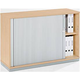 Querrollladenschrank Tetris Wood, 2 OH, abschließbar, mit Sockel, B 1200 x T 421 x H 800 mm, Ahorn-Dekor