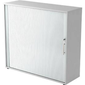 Querrollladenschrank ULM, 3 OH, Rollläden alusilber, B 1200 x T 400 x H 1100 mm, lichtgrau