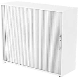 Querrollladenschrank ULM, 3 OH, Rollläden alusilber, B 1200 x T 400 x H 1100 mm, weiß