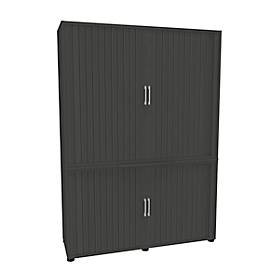 Querrollladenschrank, zweiteilig, B 1350 mm, 5 OH, graphit