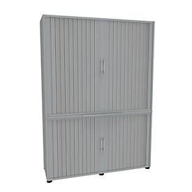 Querrollladenschrank, zweiteilig, B 1350 mm, 5 OH, lichtgrau