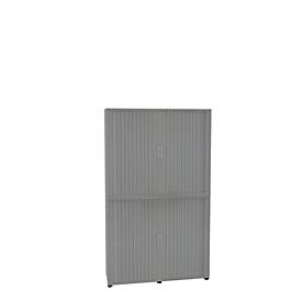 Querrollladenschrank, zweiteilig, B 1350 mm, 6 OH, silber
