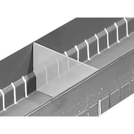 Quertrenner zur Schubladenunterteilung, B 118 mm, verwendbar in Kombination mit SSI Schäfer Längsrinne mit B 118 mm, Kunststoff, transparent