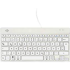 R-Go Tools Tastatur Compact Break, USB-C, QWERTZ Deutsch, weiß