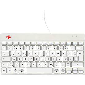 R-Go Tools Tastatur Compact Break, USB-C, QWERTZ Deutsch, weiß