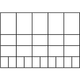 Raaco Sortimentskoffer CarryLite 55 5x10-25/2, mit 25 Einsätzen, B 413 x T 330 x H 57 mm, aus Polycarbonat/Polypropylen, transparent/blau