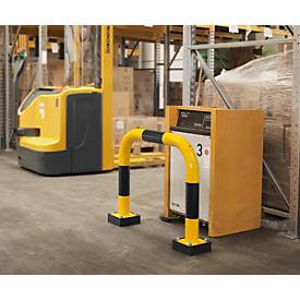 Rammschutzbügel SWING, Außeneinsatz, 640 x 750 mm, gelb/schwarz