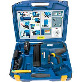 Rapid BNX50 Akku-Nagler Set, LED-Arbeitsleuchte, Einzel- oder Kontaktauslösung, Nageltiefenregulierung, inkl. Bosch Akku