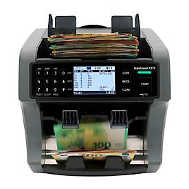 ratiotec® Banknotenzählmaschine rapidcount X575, EZB-geprüft, 1000 Banknoten/min, Zählen/Sortieren/Echtheitsprüfung, Netzanschluss/USB/Druckeranschluss