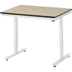 Rau Arbeitstisch Adlatus, elektrisch höhenverstellbar, 22 mm MDF-Platte, bis 150 kg, B 1000 x T 800 x H 720-1120 mm, braun/lichtgrau