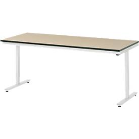 Rau Arbeitstisch Adlatus, elektrisch höhenverstellbar, 22 mm MDF-Platte, bis 150 kg, B 2000 x T 800 x H 720-1120 mm, braun/lichtgrau