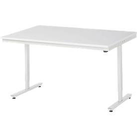 Rau Arbeitstisch Adlatus, elektrisch höhenverstellbar, 22 mm Spanplatte mit Melaminbelag, bis 150 kg, B 1500 x T 1000 x H 720-1120 mm, lichtgrau