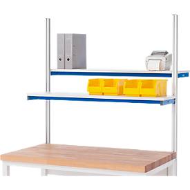 Rau Etagenbord für manuell höhenverstellbare Arbeitsplatzsysteme Serie E, melaminharzbeschichtet, B 1200 x T 310 x H 75 mm, lichtgrau, bis 30 kg