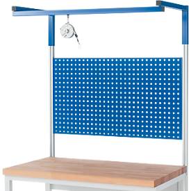 Rau Laufschiene für höhenverstellbare Arbeitsplatzsysteme Serie E, mit Beleuchtungsleiste & Karabiner, B 1800 x T 40 x H 40 mm, bis 30 kg