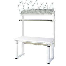 Rau Packtischsystem 01 Werbank-Serie adlatus 600, B 1500 x T 700 x H 740-1140 mm, HPL-Platte, bis 600 kg