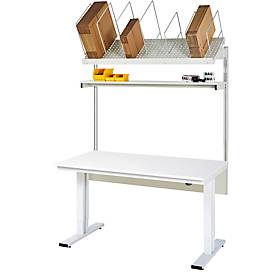 Rau Packtischsystem 01 Werktisch-Serie adlatus 300, B 2000 x T 1000 x H 720-1120 mm, Melamin-Platte, bis 300 kg