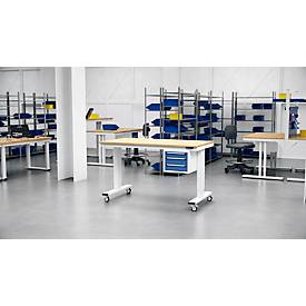 Rau Packtischsystem 01 Werktisch-Serie adlatus 300, B 2000 x T 800 x H 720-1120 mm, Melamin-Platte, bis 300 kg