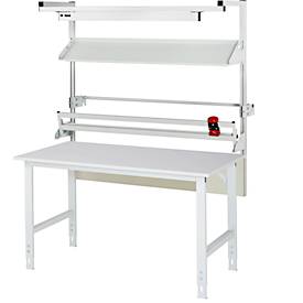 Rau Packtischsystem 02 Arbeitstisch-Serie Tom, B 2000 x T 1000 x H 760-1080 mm, Melamin-Platte, bis 500 kg