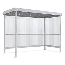 Raucherunterstand WSM Jena Maxi, Outdoor, für 4-5 Personen, B 2960 x T 1580 x H 2360 mm, verzinkt