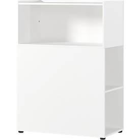 Raumteiler-Regal Porto, 1 großes Fach, 4 kleine Fächer, B 800 x T 460 x H 1200 mm, weiß