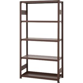 Rayonnage emboîtable pour plantes ou tous usages ORDO Flex - acier - modulaire - l. 1060 x P 435 x H 2000 mm - charge admissible 1200 kg - revêtement époxy - rouille brun