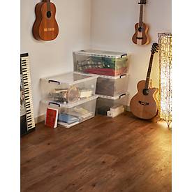 Really Useful Boxes Aufbewahrungsboxen, transparent, mit Deckel, 62L, 5 Stück