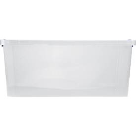 Really Useful Boxes Aufbewahrungsboxen, transparent, mit Deckel, 62L, 5 Stück