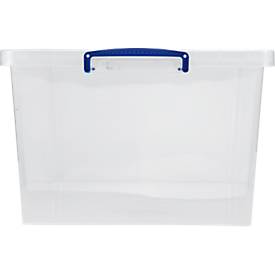Really Useful Boxes Aufbewahrungsboxen, transparent, mit Deckel, 62L, 5 Stück