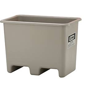 Rechteckbehälter Cemo, glasfaserverstärkter Kunststoff (GFK), grau, L 870 x B 570 x H 640 mm, 200 l, mit Staplertaschen