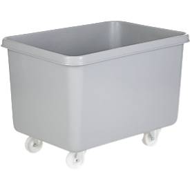 Rechteckbehälter, Kunststoff, fahrbar, 340 l, grau