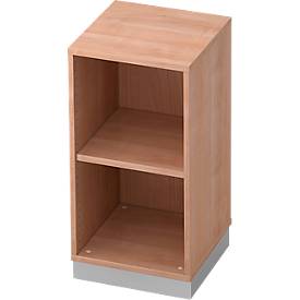 Regal, 2 OH, B 400 x T 400 mm, Nussbaum-Dekor