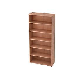 Regal 5 OH, B 1000 x T 400 x H 2004 mm, Nussbaum-Dekor