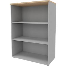 Regal ARLON OFFICE, 3 Ordnerhöhen, 2 variable Fachböden, B 900 x T 450 x H 1232 mm, Eiche-Dekor/alu