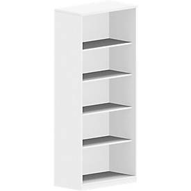 Regal BEXXSTAR, 5 Ordnerhöhen, B 800 x T 445 x H 1895 mm, weiß