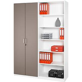 Regal BEXXSTAR, 6 Ordnerhöhen, B 800 x T 445 x H 2225 mm, weiß