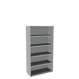 Regal, einteilig, B 1000 mm, 5 OH, lichtgrau