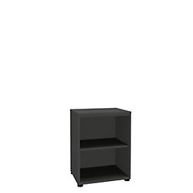 Regal, einteilig, B 600 mm, 2 OH, graphit