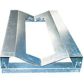 Regal-Fasspalette, verzinkt, Stahl, für Lagerung liegender Fässer auf Trägerprofilen, B 580 x T 1115 x H 140 mm, für Grund- und Anbau- Umweltregale