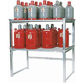 Regal für asecos Gasflaschendepots, stapelbar, B 1440 x T 1040 x H 750 mm