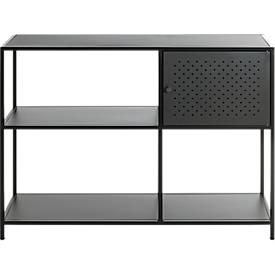 Regal HAKU, 4 Fächer mit jeweils bis zu 10 kg Tragkraft, B 1000 x T 300 x H 750 mm, Stahl/Metall, schwarz