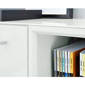 Regal MONTERIA, Glasauflage, 3 OH, B 400 x T 370 x H 1200 mm, weiß