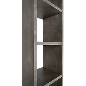 Regal Pombal, 6 Ordnerhöhen, erweiterbar, B 400 x T 340 x H 2240 mm, Spanplatte, Betonfarben