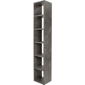 Regal Pombal, 6 Ordnerhöhen, erweiterbar, B 400 x T 340 x H 2240 mm, Spanplatte, Betonfarben