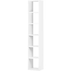 Regal Pombal, 6 Ordnerhöhen, erweiterbar, B 400 x T 340 x H 2240 mm, Spanplatte, Weiß