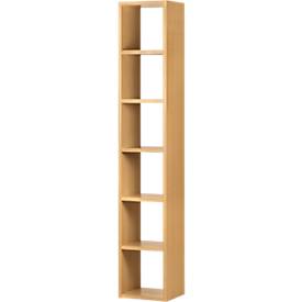 Regal Pombal, 6 Ordnerhöhen, erweiterbar, B 400 x T 340 x H 2240 mm, Spanplatte, Wildeiche