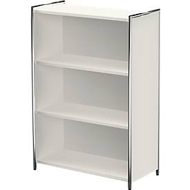 Regal Toledo, mit Sichtrückwand, B 800 x T 380 x H 1150 mm, weiß, 3 OH